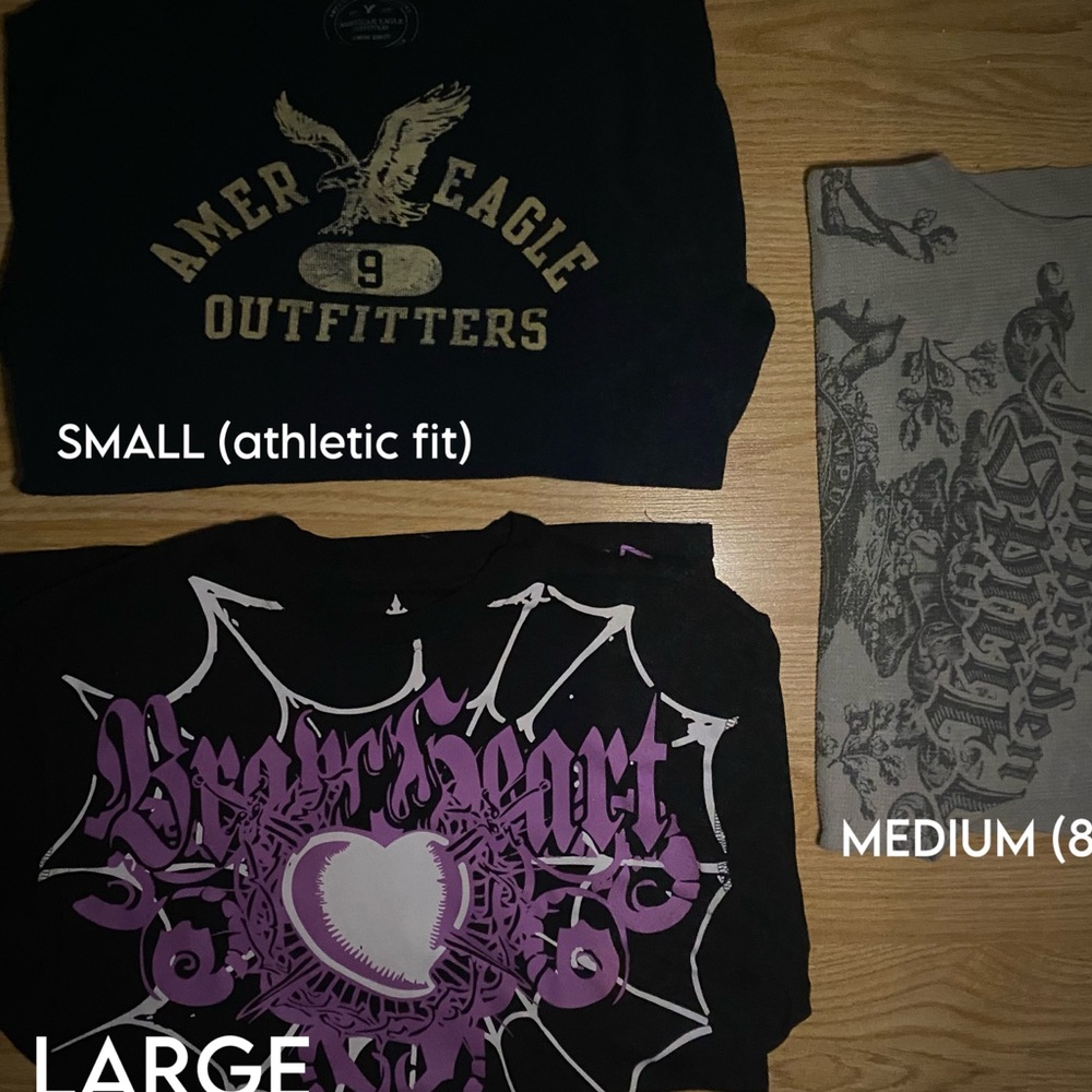 2 long sleeve vintage y2k shirts with design